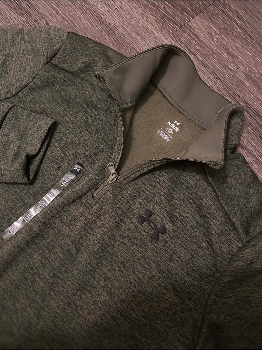 Under Armour Green 1/4 Zip Fleece Mock Neck Relaxed Pullover Sweatshirt M NWT